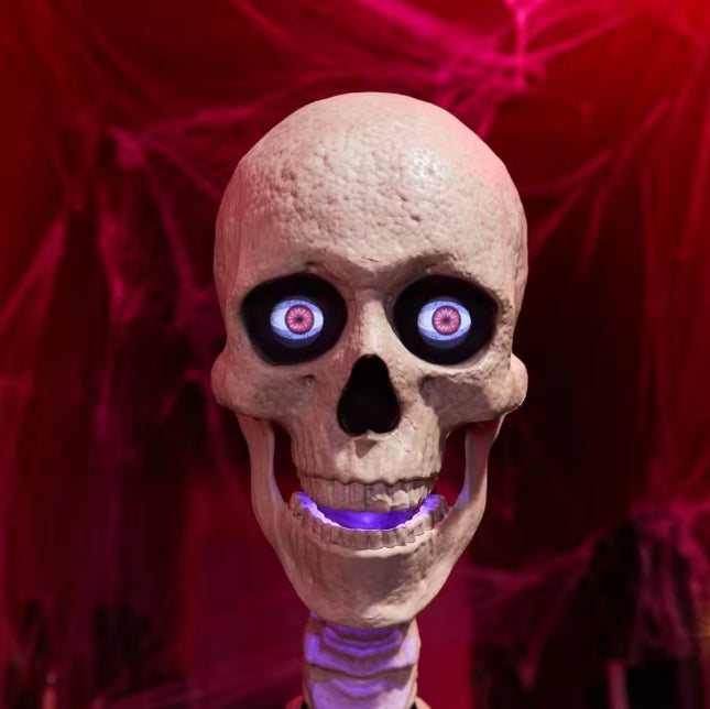 6.5 ft. Grave & Bones Animated LED App Controlled Ultra Skelly with LifeEyes LCD Eyes H23